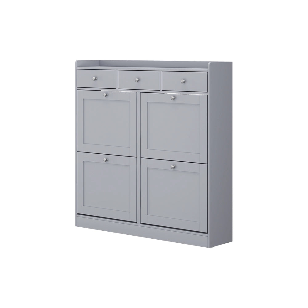 Vicco Scarpiera da ingresso Grigio 100 x 99.5 cm con 3 cassetti e 4 scomparti pieghevoli