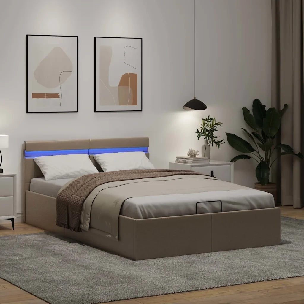 Giroletto Idraulico con LED Cappuccino Similpelle 140x200cm 285561