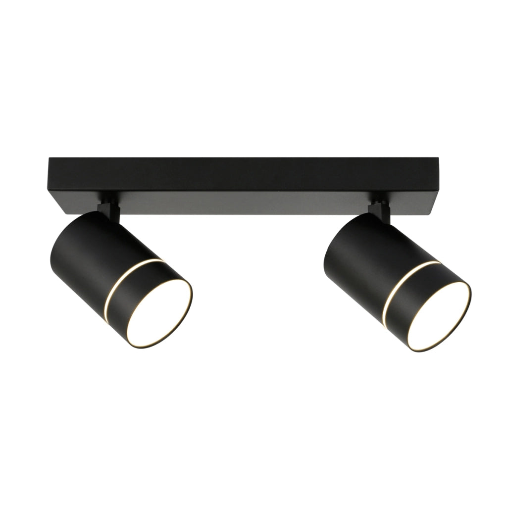Faretto soffitto 2 luci orientabile nero LED 10W Selma Italux