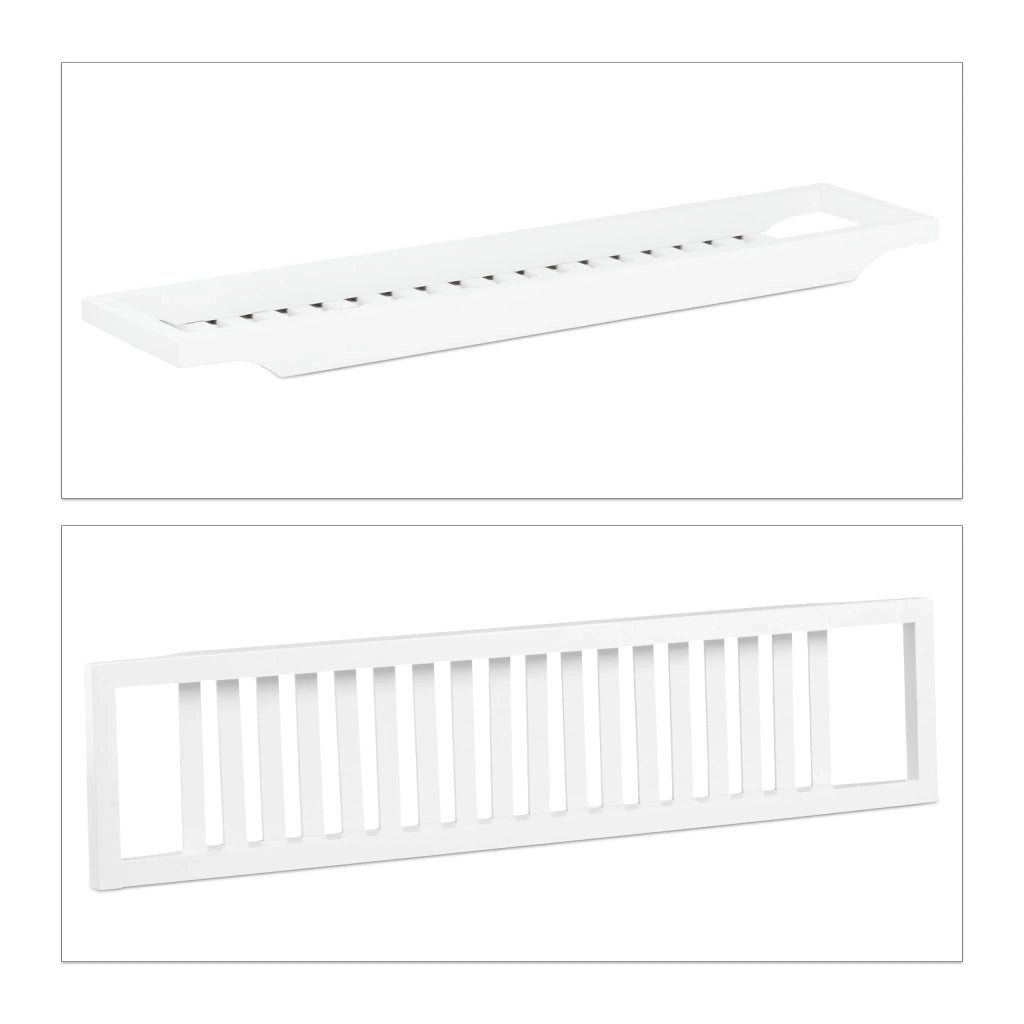 Vassoio da vasca da bagno in bambù bianco laccato 70 x 20 x 5 cm pratico e decorativo design essenziale in bambù bianco 13_0003513
