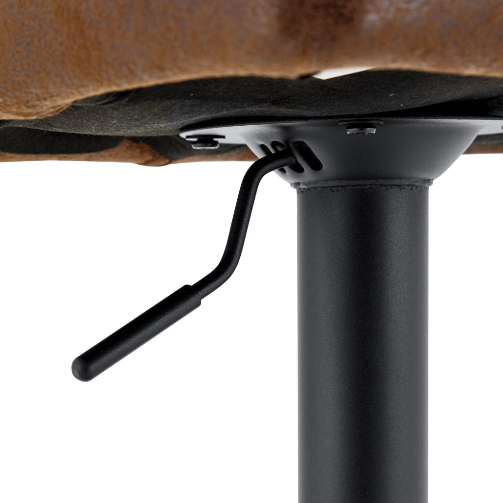 Sgabello da bar regolabile 62-83 cm in PU marrone e nero