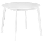 Tavolo da pranzo MDF bianco 100 cm con piano rotondo gambe in legno tavolo da cucina scandinavo