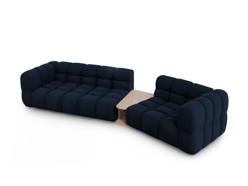 Cosmopolitan Design - Divano modulare destro "Sky" 3 posti in velluto blu reale 