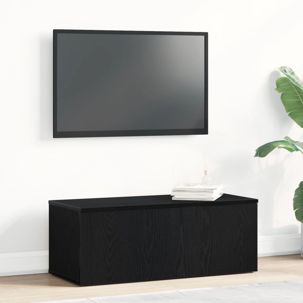Mobile TV  Nero Rovere 80x34x30 cm in legno ingegnerizzato