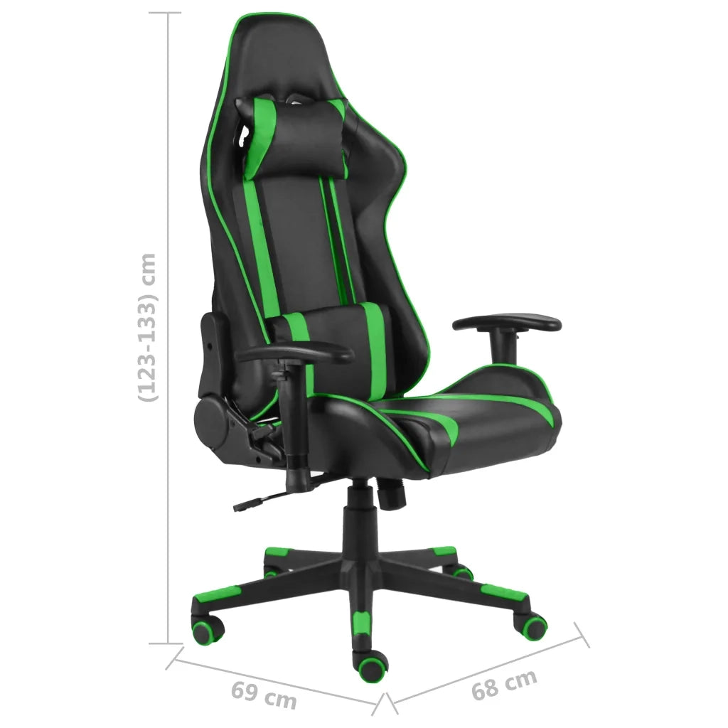 Sedia da Gaming | Sedia da e-sports Girevole Verde in PVC