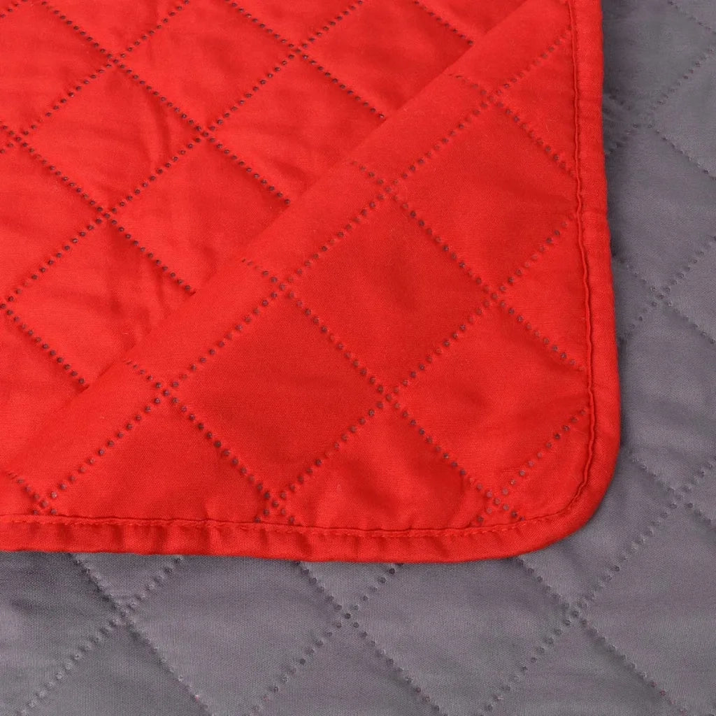 Copriletto Double-Face Trapuntato Rosso e Grigio 170x210 cm CFW9649913