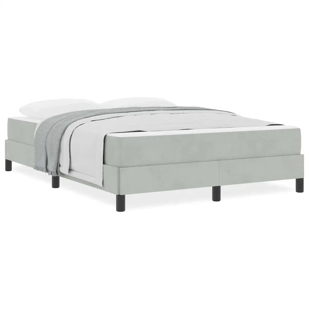 vidaXL Letto box spring con materasso Grigio chiaro 140 x 200 cm
