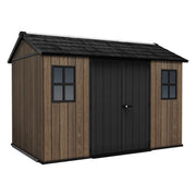 Mcalester, Casetta da Giardino Lucchettabile, Finitura in Resina, 350x230x246h cm Marrone Noce