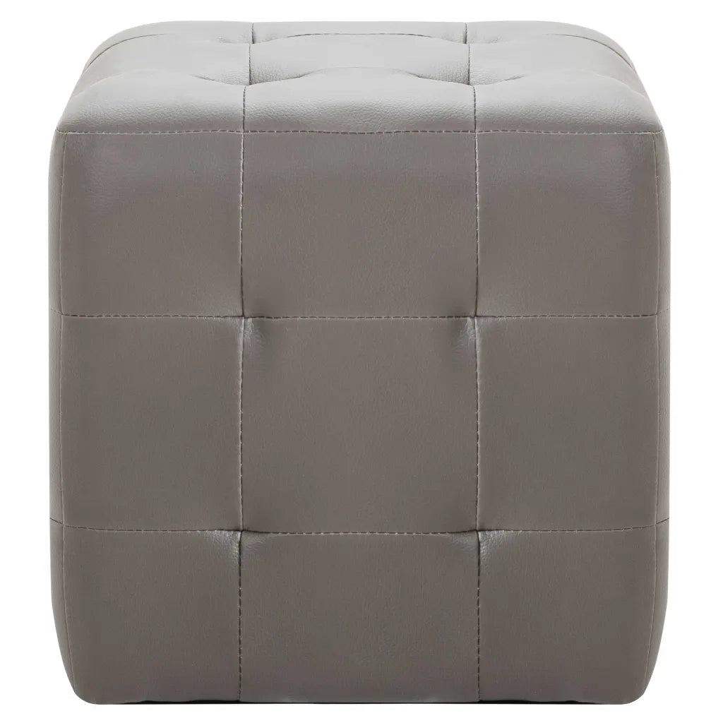 Pouf 2 pz Grigio 30x30x30 cm in Similpellecod mxl 117879