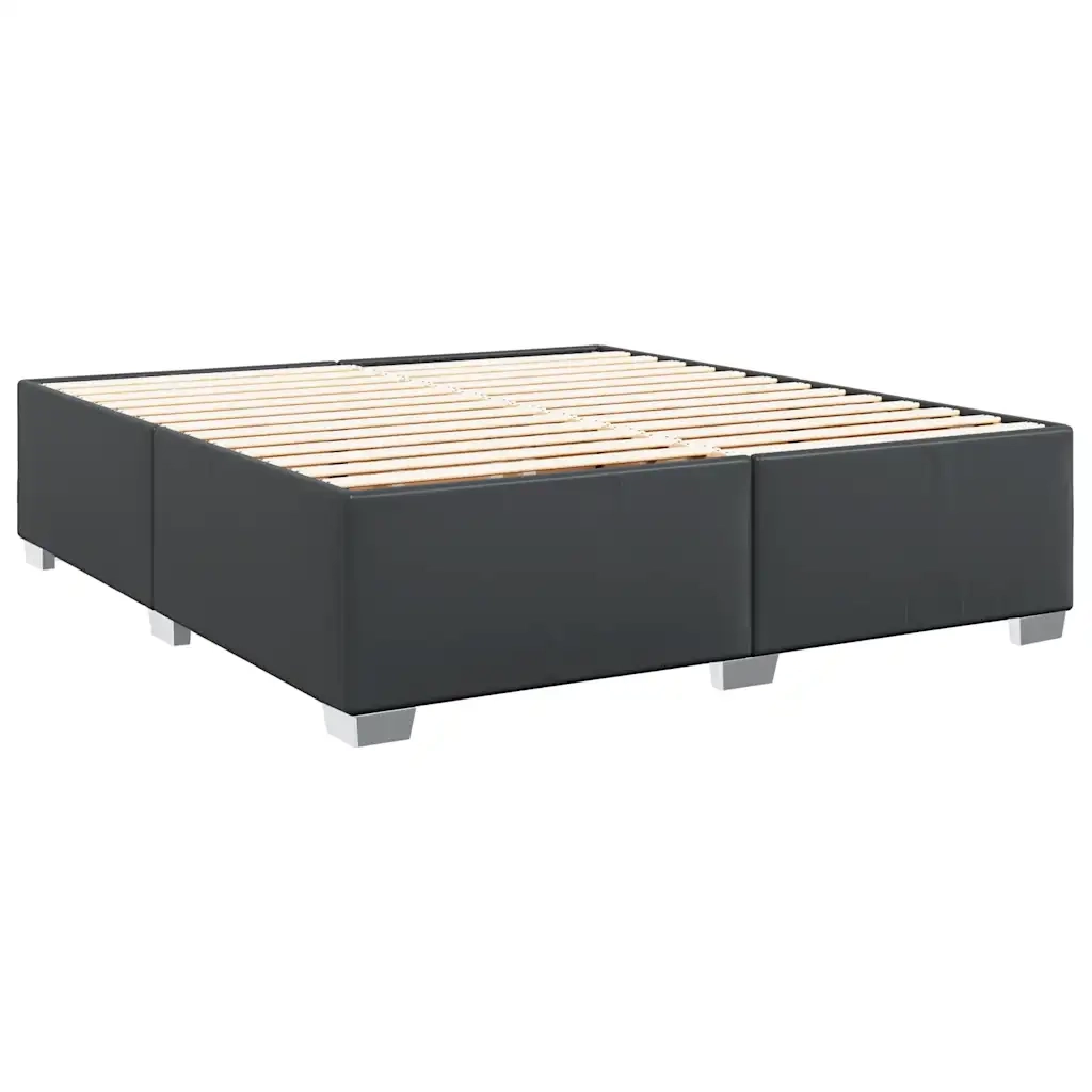 Giroletto a Molle con Materasso Nero 180x200 cm in Similpelle