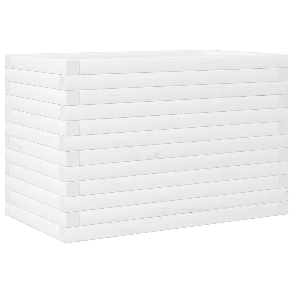 Fioriera da Giardino Bianca 70x40x46 cm Legno Massello di Pino