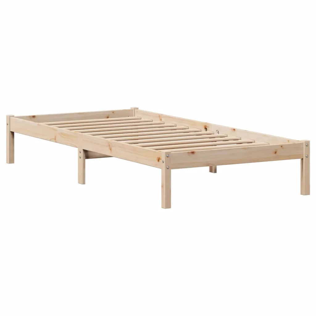 Letto Libreria senza Materasso 90x200 cm Legno Massello Pino