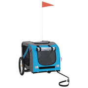 Rimorchio da Bici per Animali Blu e Grigio Oxford e Ferro CFW7597595
