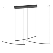Sospensione Moderna Villeggi Alluminio Nero Plastiche Bianche Led 22W 3600Lm
