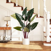 Pianta artificiale da 160 cm, albero artificiale decorativo con 11 foglie, ramo regolabile, pianta realistica in vaso da interni ed esterni, decorazione per casa, ufficio, giardino