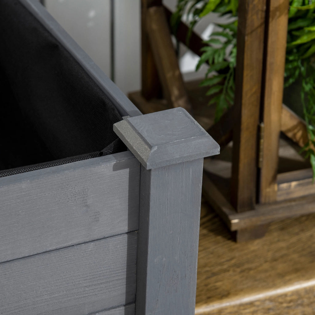 Letto da Giardino Elevato in Legno ¨C zephmum ¨C 122.5x56.5x76 cm Grigio