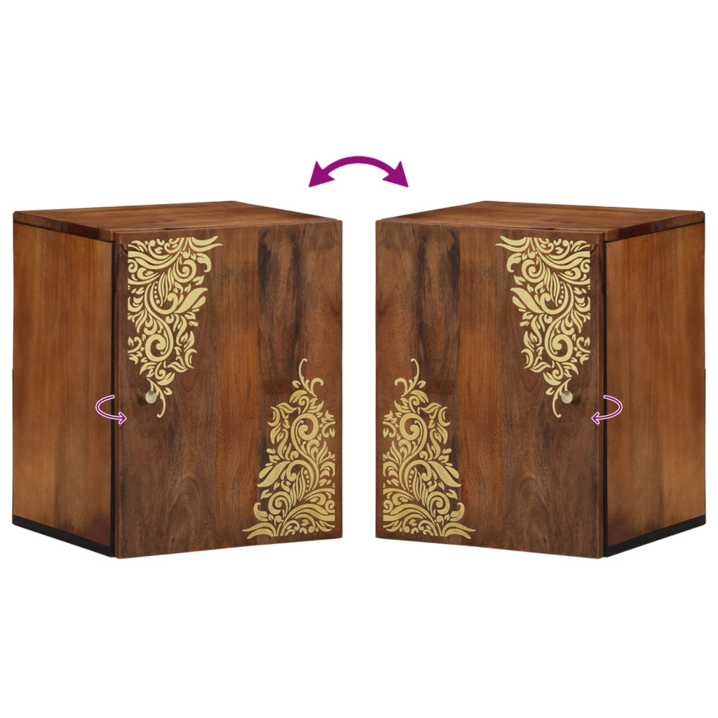 Armadio da Bagno 38x33x48 cm in Legno Massello di Mango