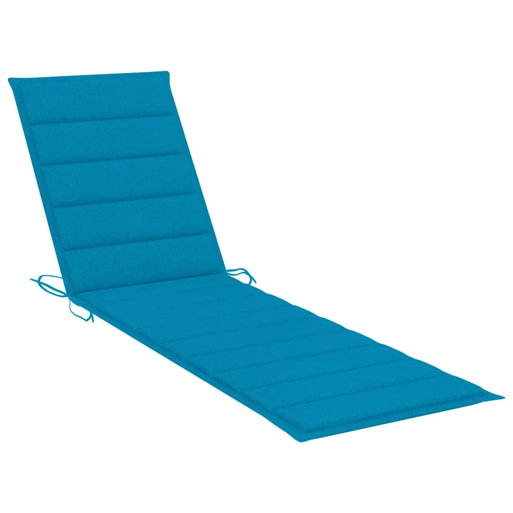 Lettino Prendisole con Cuscino in Massello di Teak Blu cod mxl 67121