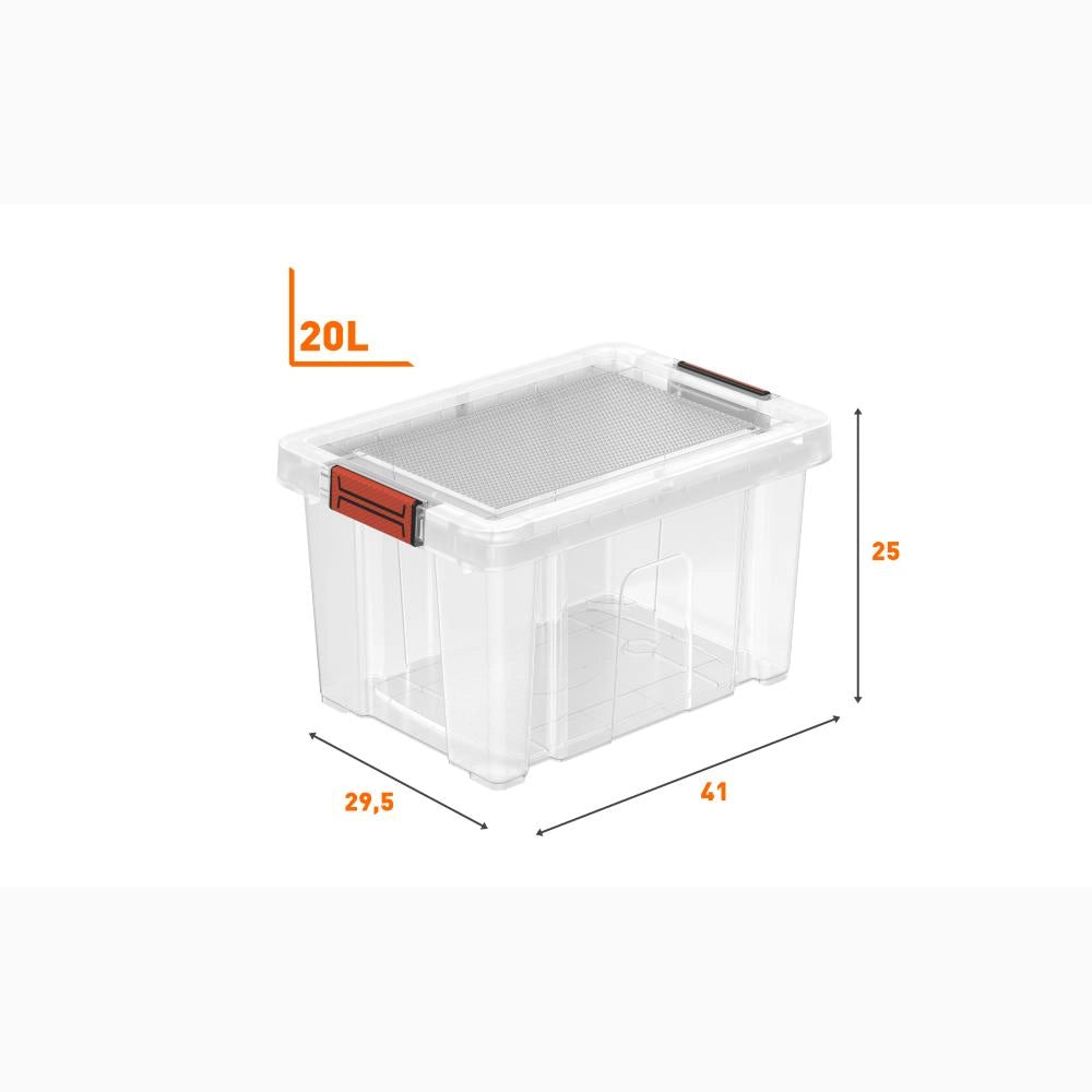 Contenitore Box Multiuso Porta attrezzi Portaoggetti Bricolage Trasparente 20 Litri