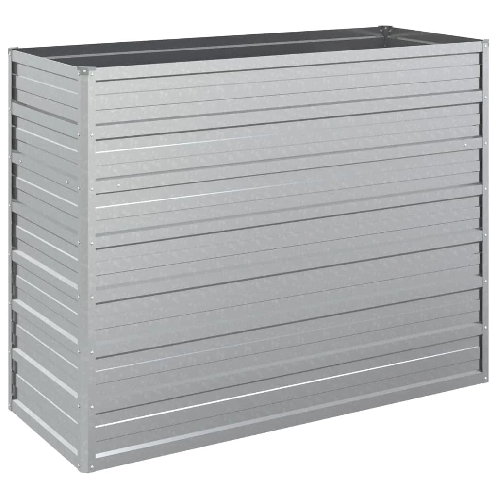 Fioriera rialzata per piante fiori patio giardino 100 x 40 x 77 cm acciaio zincato argento 02_0039301