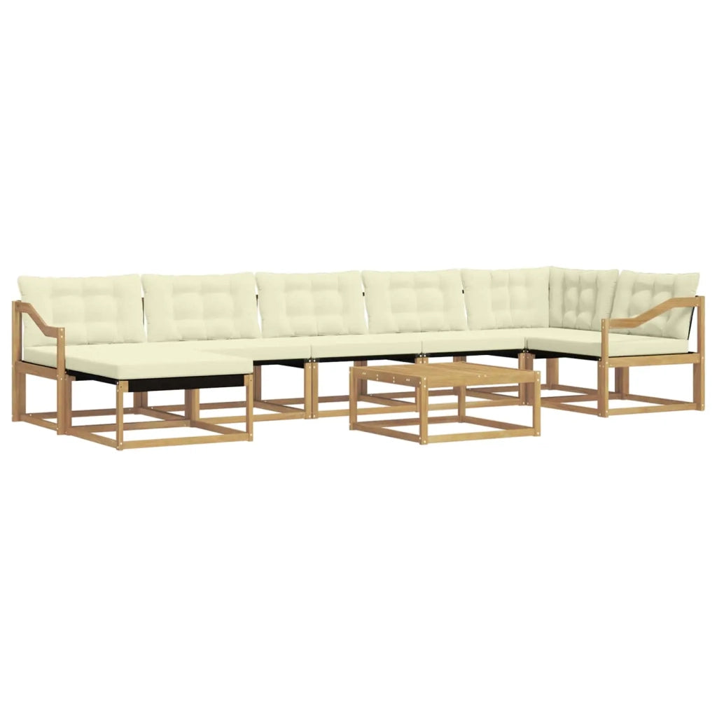 Set di divani da esterno 8 pcs Bianco e Crema 79 x 79 x 37 cm