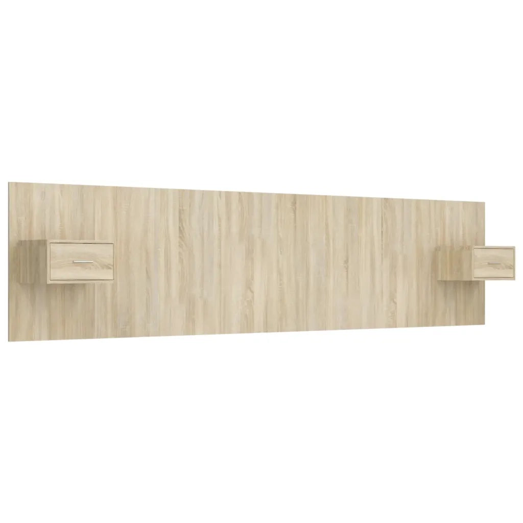 vidaXL Testiera Letto con Comodini in Legno Multistrato Rovere Sonoma