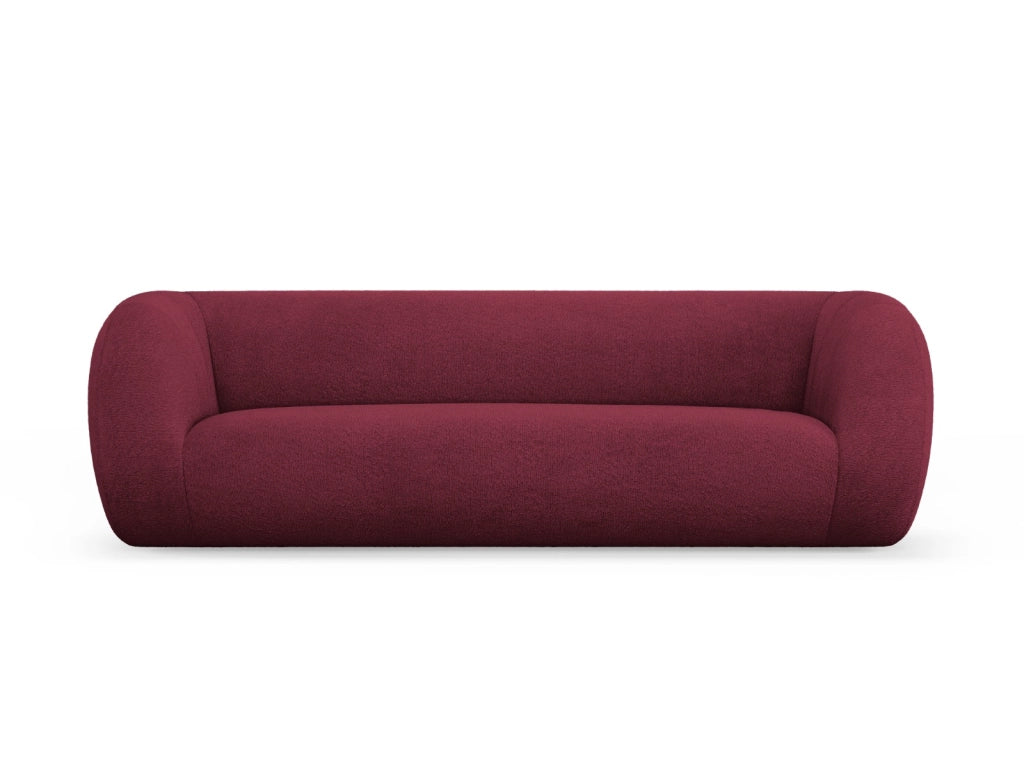 Cosmopolitan Design - Divano "Essen" 3 posti in bouclé bordeaux 