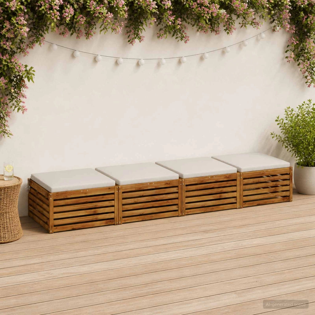 Cuscini per Sedia in 4 Pezzi SOEST 4 pz 100% Poliestere Bianco 944824