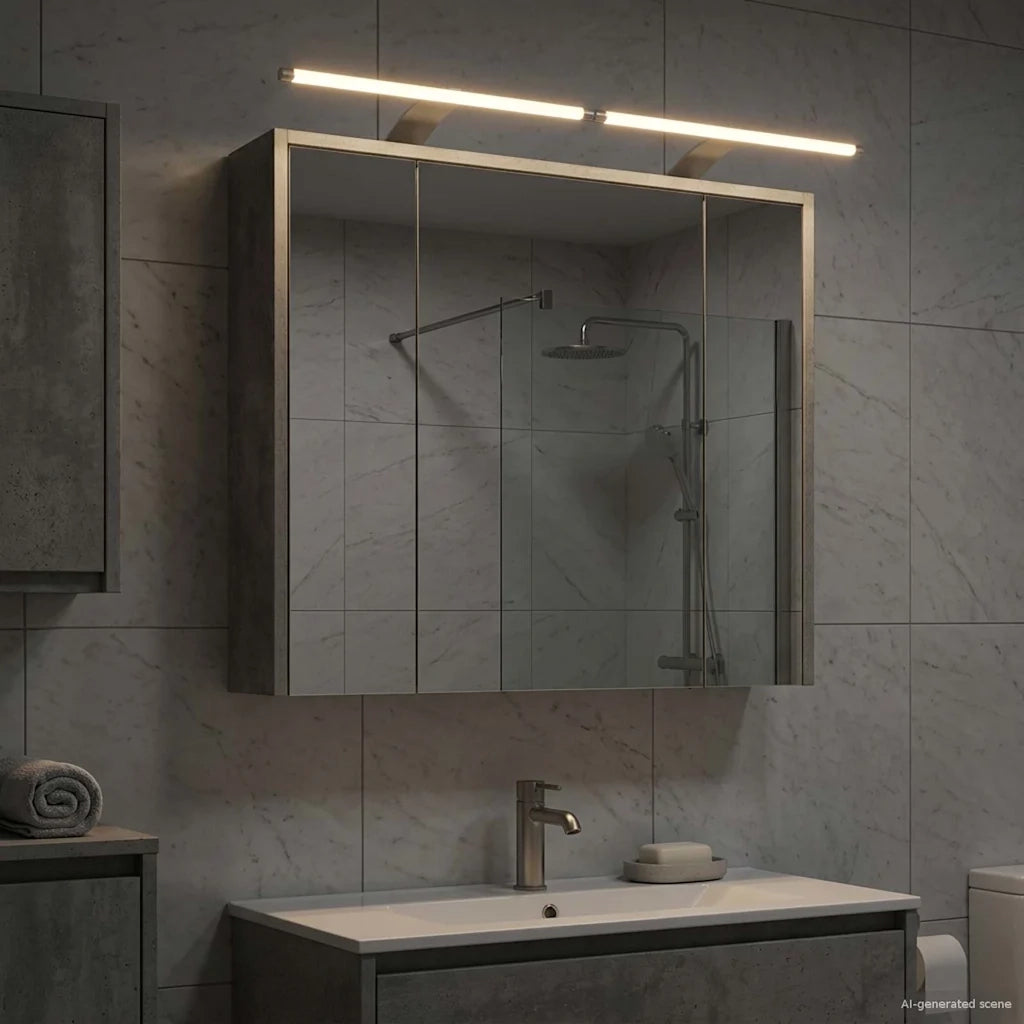 Mobiletto per specchio da bagno Grigio cemento