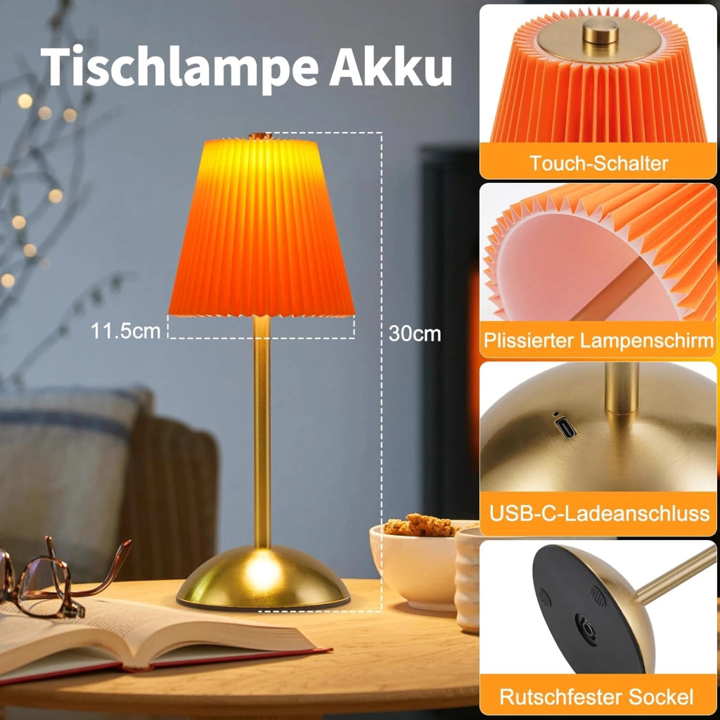 ZMH Lampada da tavolo LED set 2 pezzi wireless 3 temperature colore per sala da pranzo