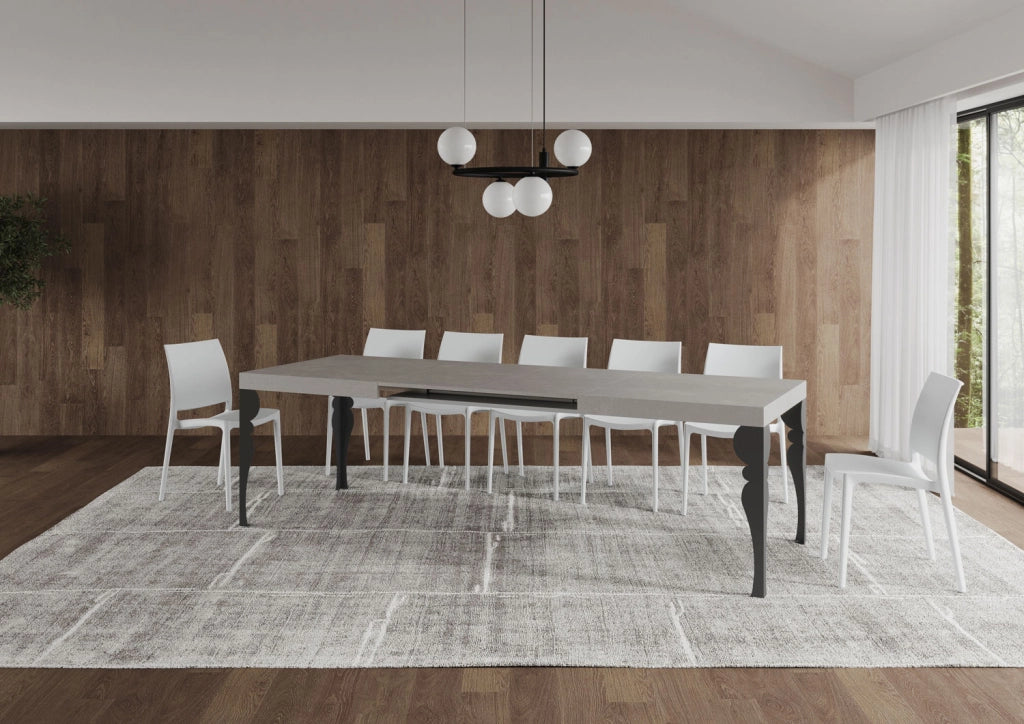 Tavolo allungabile 160/264x90 cm Paxon cashmere gambe antracite