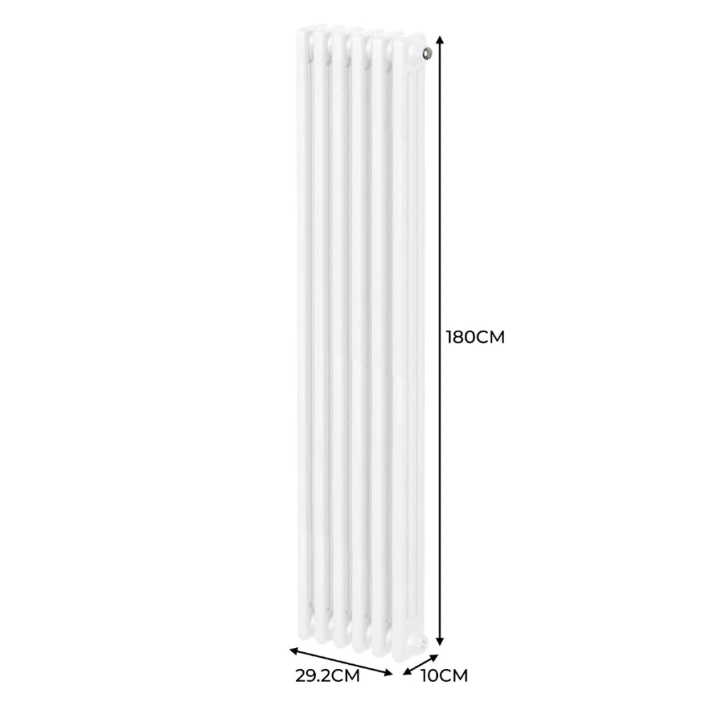 Termosifone Radiatore a 3 colonne per riscaldamento centralizzato verticale Bianco 180x29cm