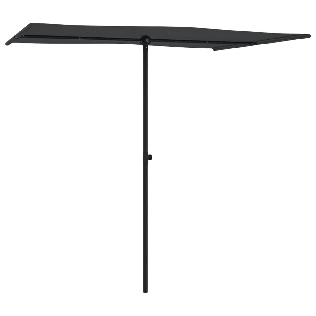 Ombrellone da esterno con palo in alluminio 2 x 1,5 m nero 02_0008228