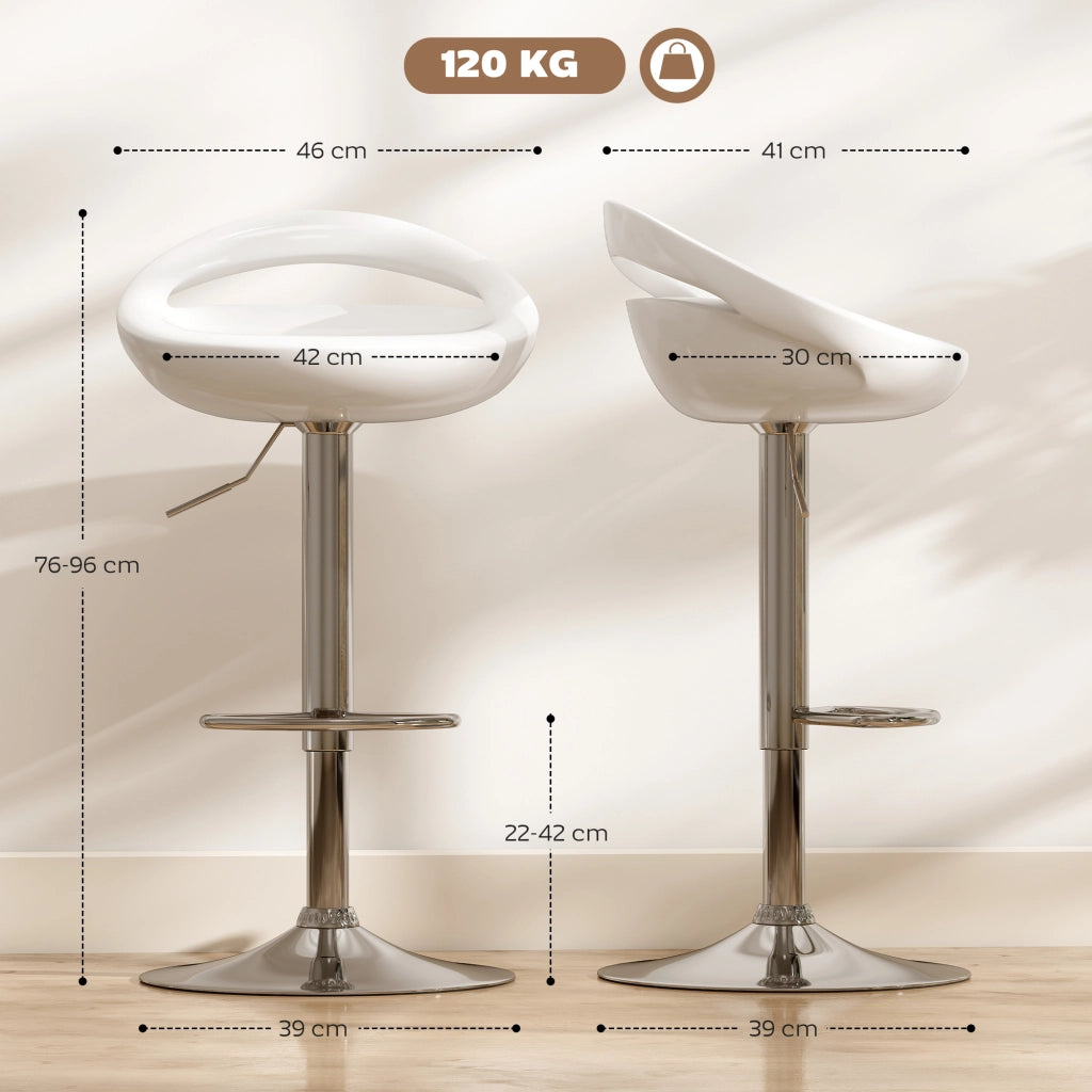Sgabelli da bar regolabili ¨C zephmum ¨C 2 pezzi bianco 46x41x76-96cm