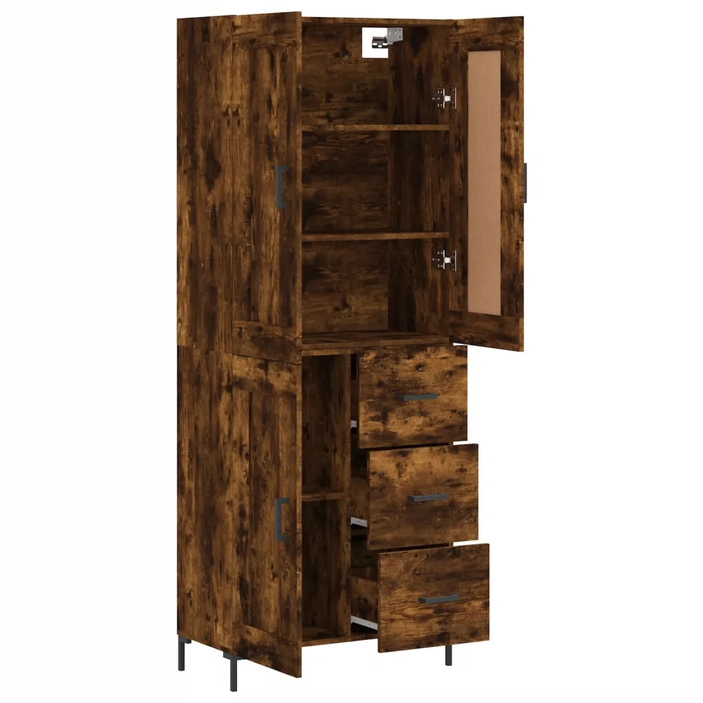 Credenza Rovere Fumo  69,5x34x180 cm in Legno Multistrato 3200006