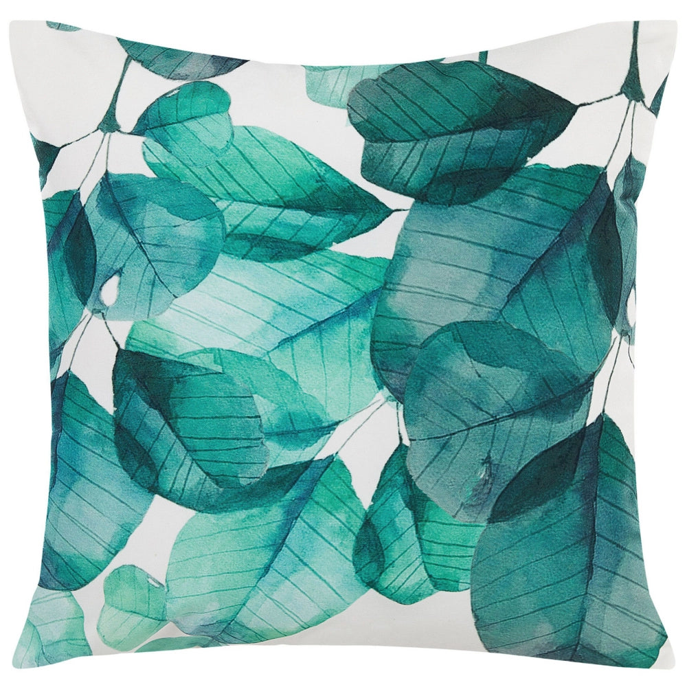 Set di 2 cuscini da esterno poliestere verde acqua blu e bianco quadrato 45 cm motivo foglia Multicolore