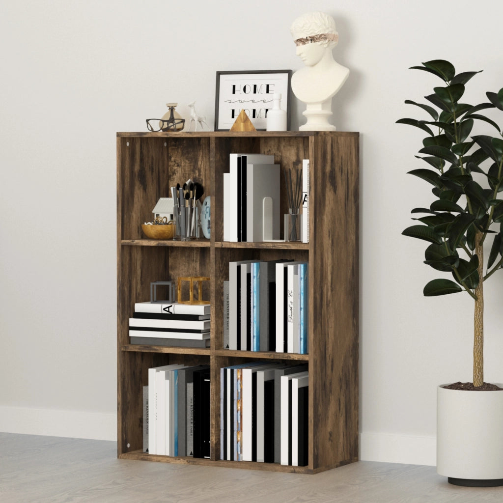 Libreria a scaffali con cubi ¨C Zephmum ¨C Marrone 65.5x30x97.5 cm