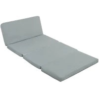 Divano paresseux poltrona convertibile pieghevole in 4 parti con schienale reclinabile, 137,5 x 85,5 x 74 cm, grigio chiaro