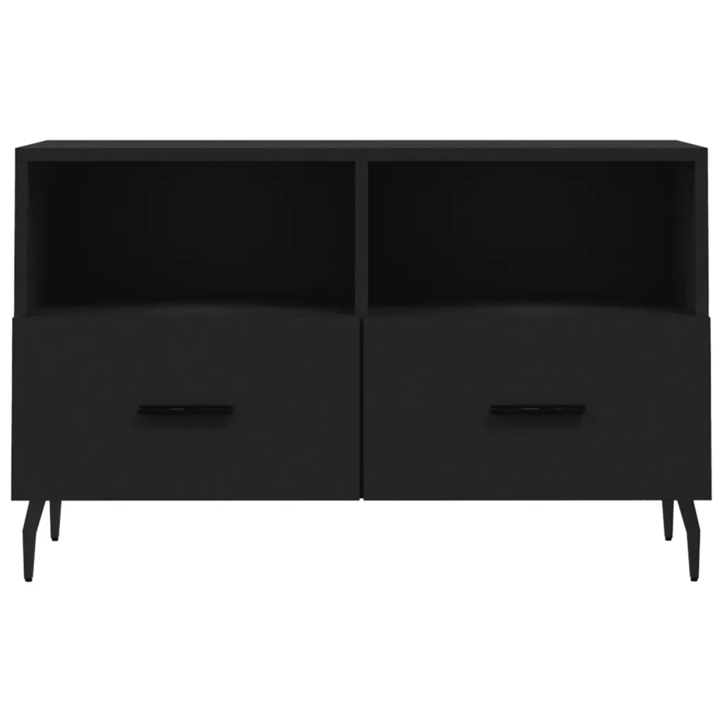 Mobile Porta TV Nero 80x36x50 cm in Legno Multistrato