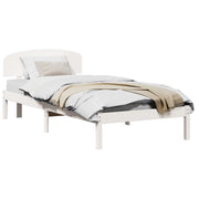 Letto singolo | Letto per adulti | Struttura del letto Bianco 75 x 190 cm Pino massello
