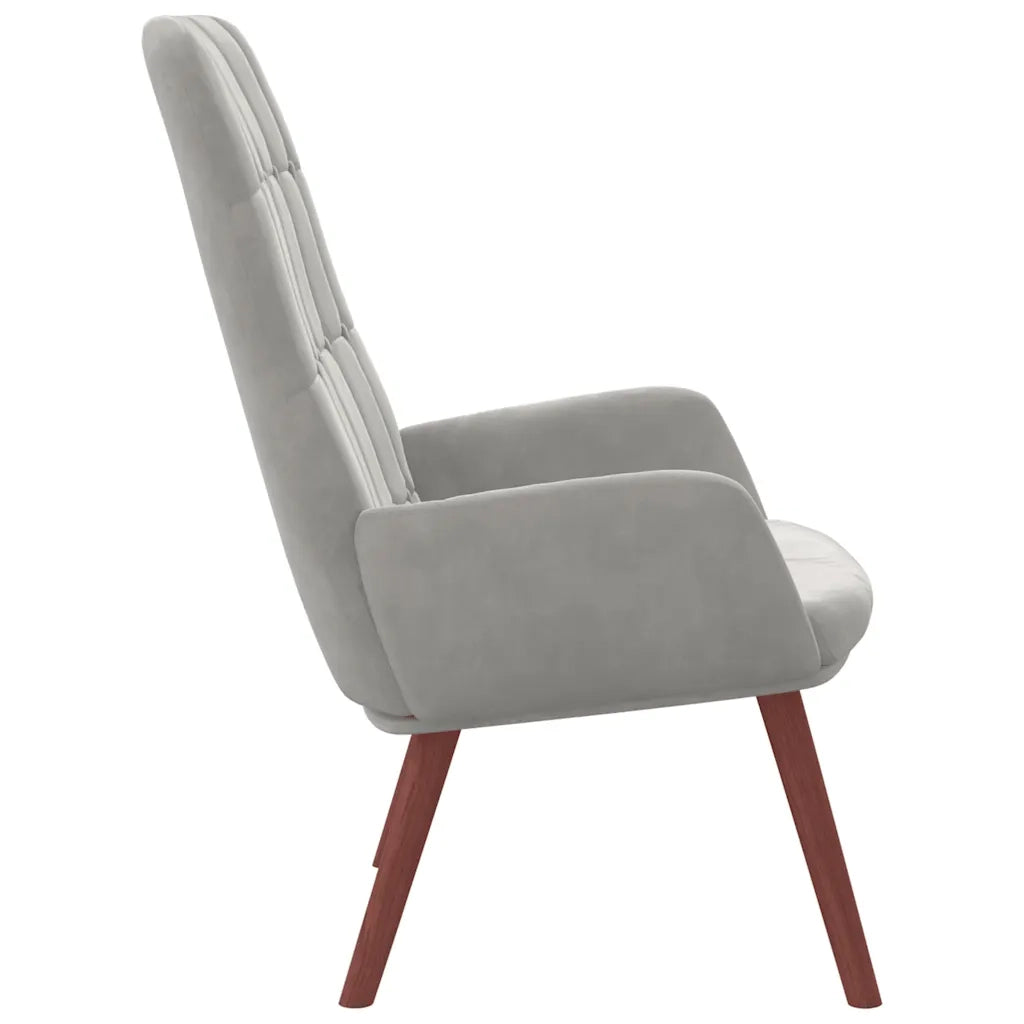 Sedia Relax Grigio Chiaro in Velluto 4102632