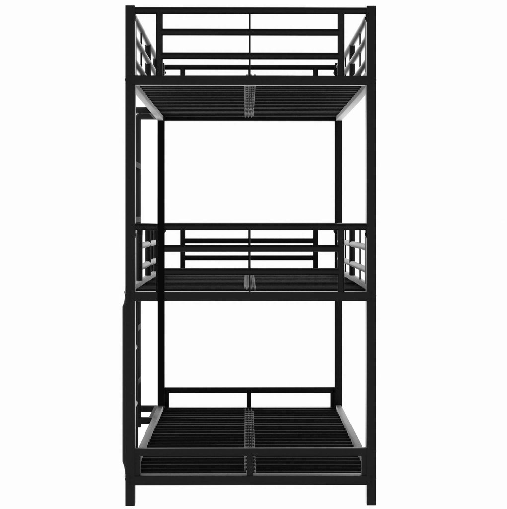 Letto a castello triplo in metallo 90x200 cm; nero