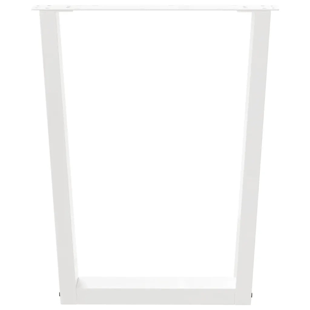 Gambe per tavolo da pranzo a forma di V 3 pz bianche 70x(72-73,3) cm in acciaio 4012661