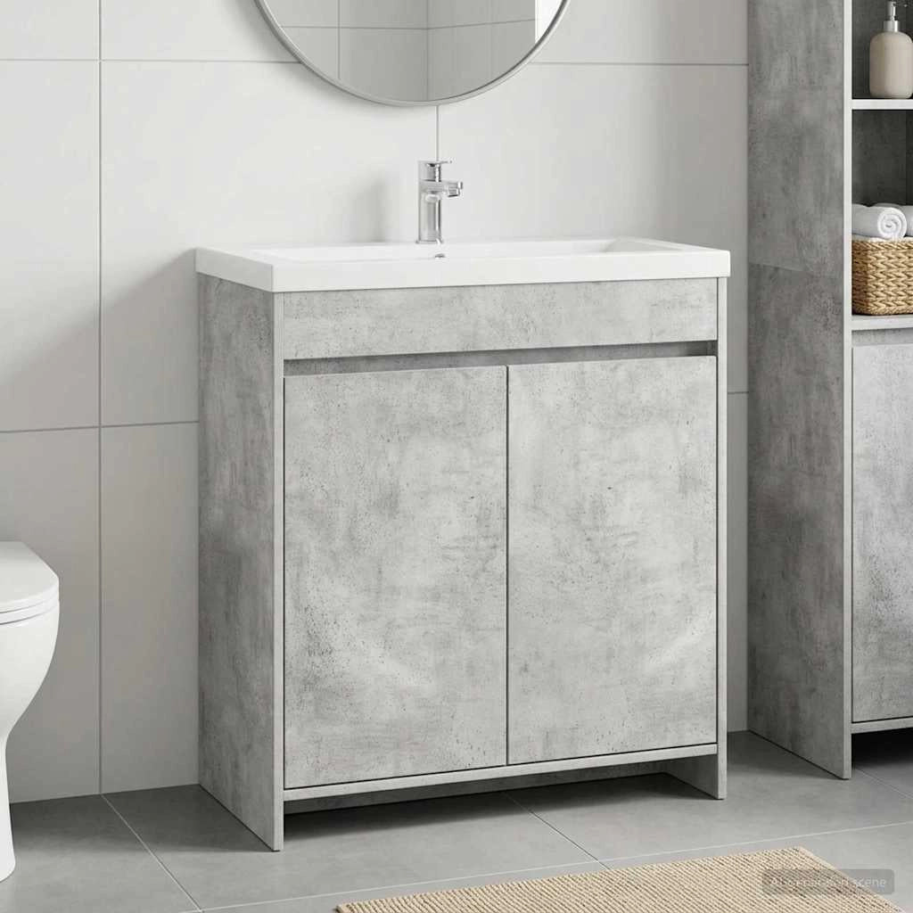 Mobiletto da Bagno Sotto Lavabo Grigio Cemento 890787