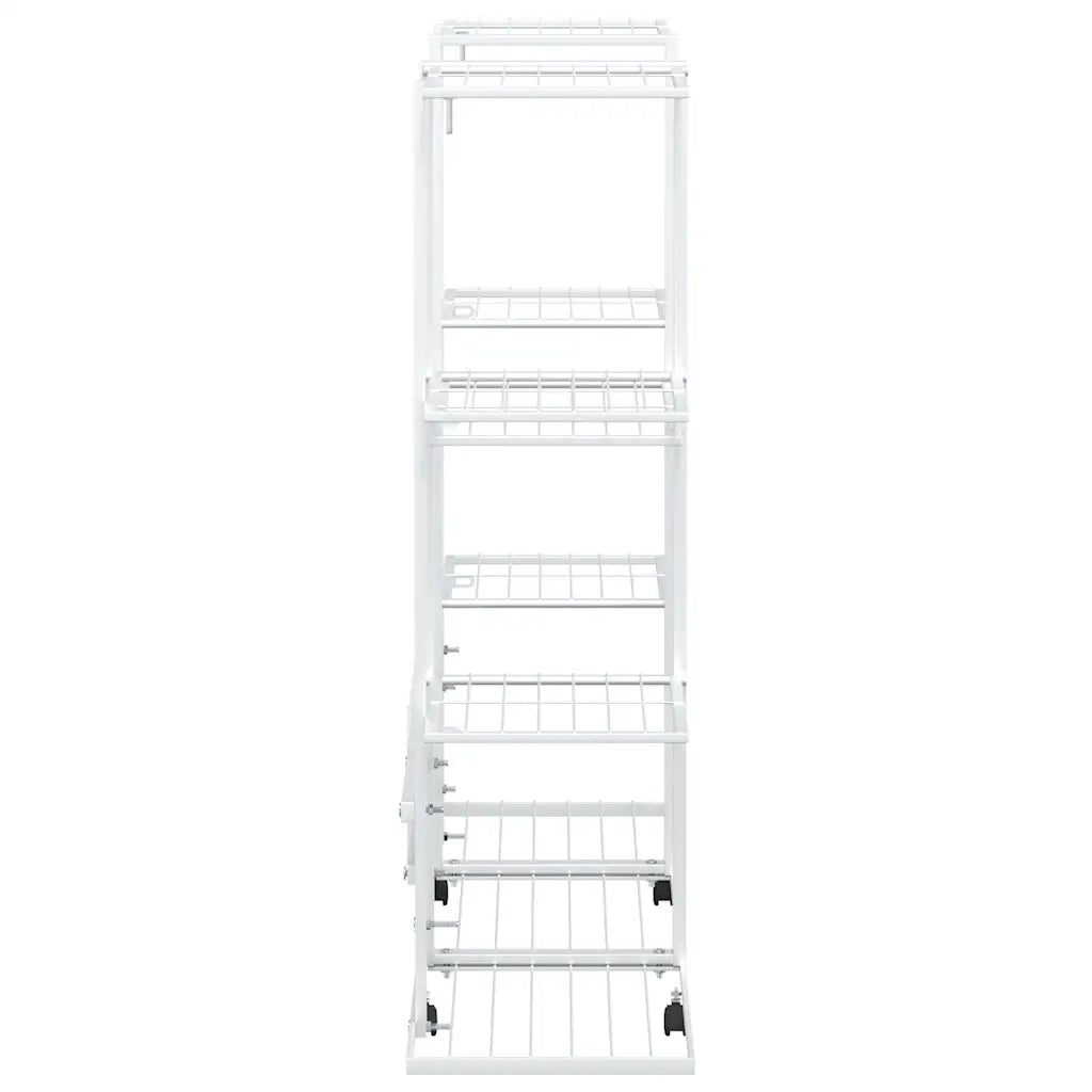 Portafiori con Ruote 94,5x24,5x91,5 cm Ferro Bianco 343122