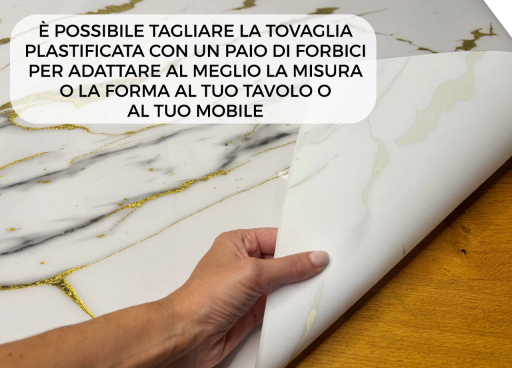 Tovaglia Antimacchia Plastificata PVC Proteggi Tavolo Crystal Marmo 1,55mm - 100X200 - D11
