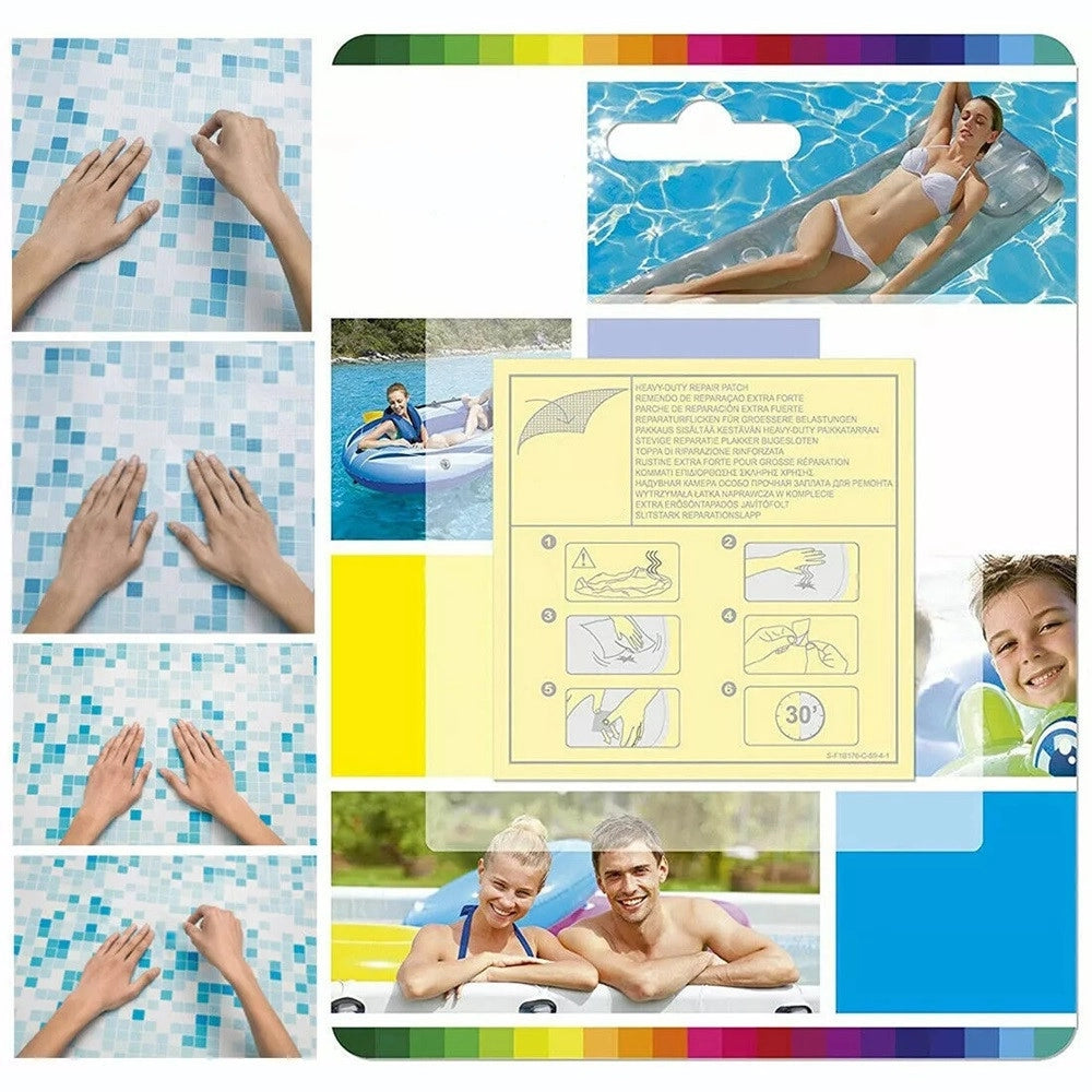 Trade Shop - Set 10pz Toppa Toppe Di Riparazione Strong Per Piscine Materassi Gonfiabili 62068 -