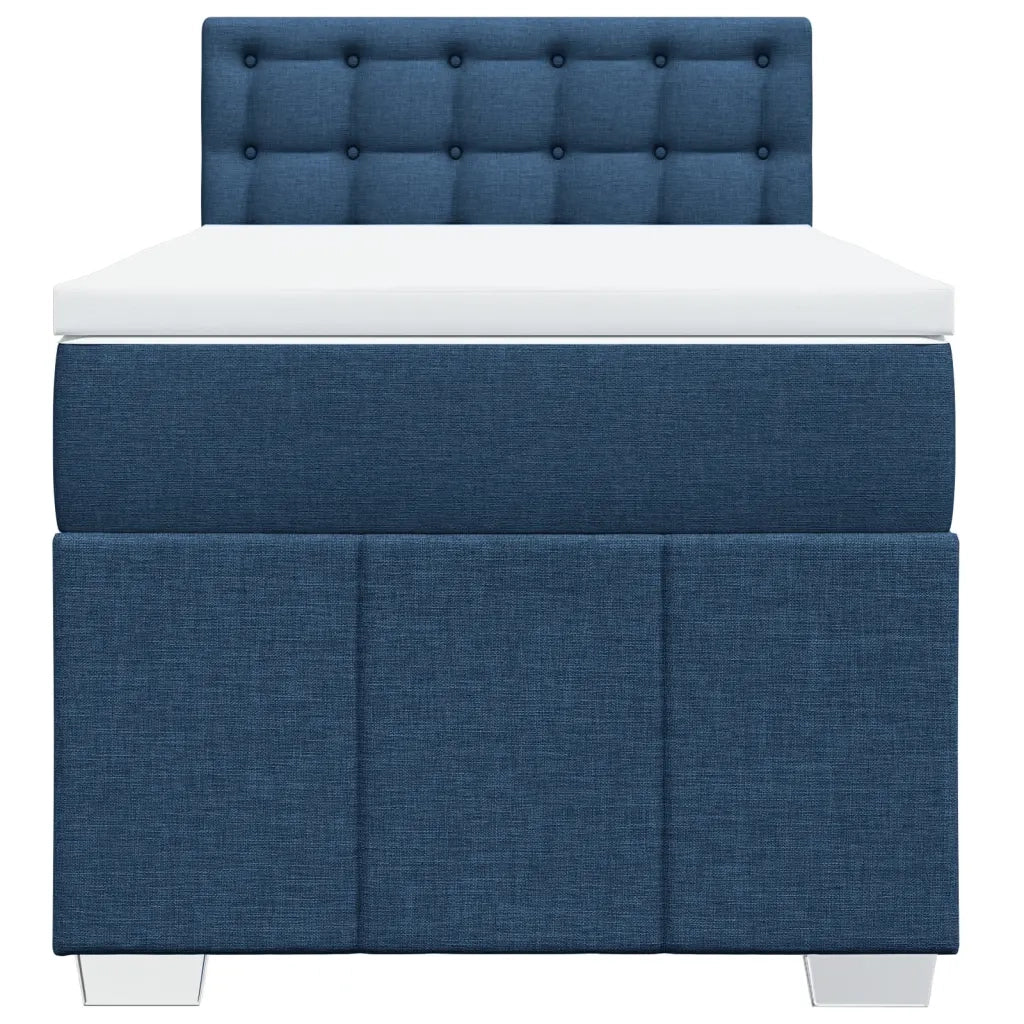vidaXL Giroletto a Molle con Materasso Blu 100x200 cm in Tessuto