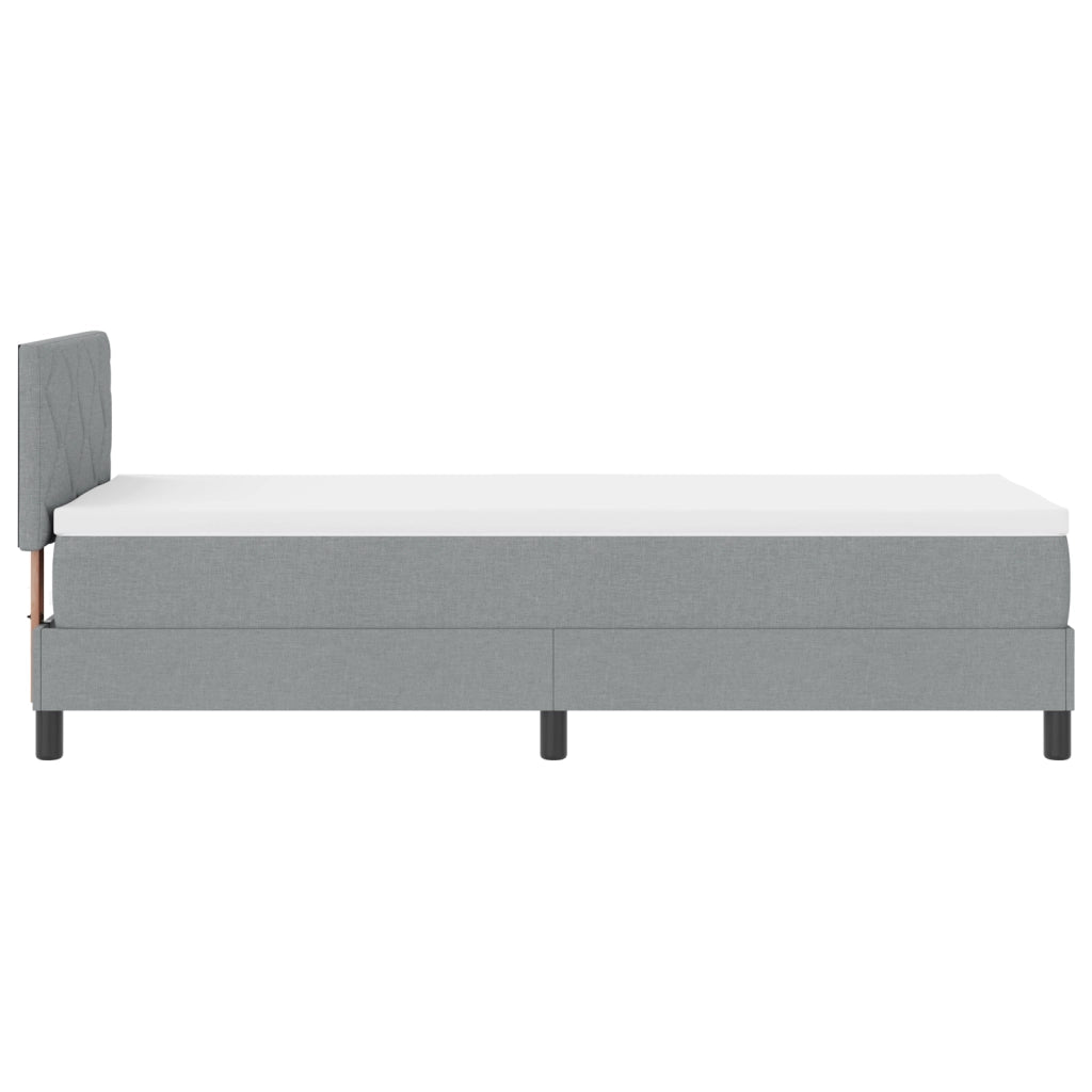 Letto a Molle con Materasso Grigio Chiaro 80x200 cm Tessuto