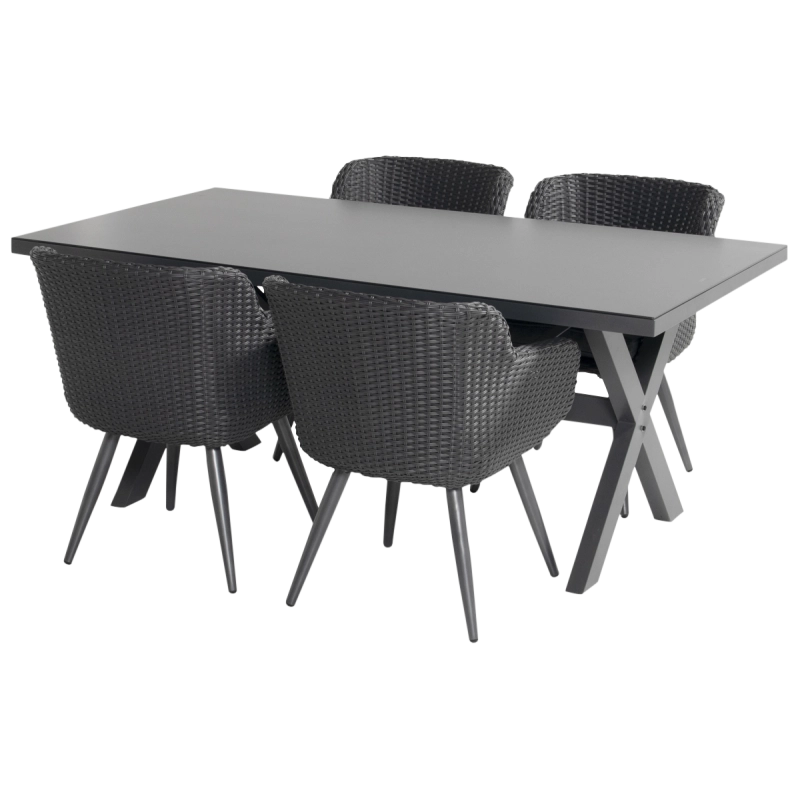 Set tavolo SANTA CRUZ + 4 poltrone AMADORA - HARTMAN